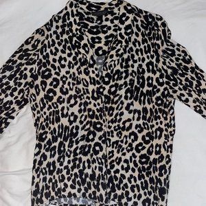 Topshop Button Down Cheetah Shirt